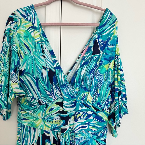 Lilly Pulitzer Blue and Green Tropical Dress - Picture 2 of 4